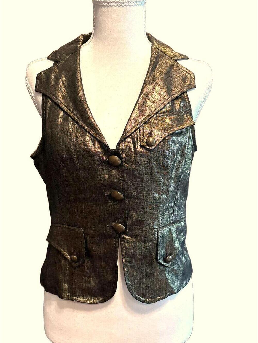 Elevated metallic rock-n-roll vest / waistcoat M